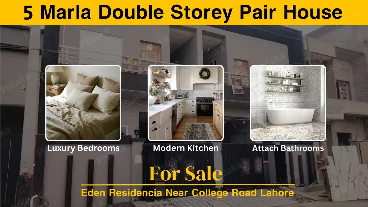 5 Marla Double Storey Pair House For Sale In Eden Residencia, Main College Road Lahore #houseforsale